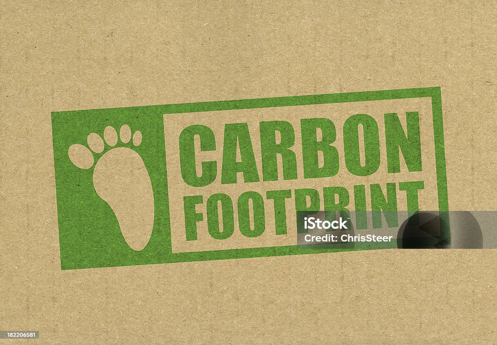 Reciclado cartão com emissões de carbono - Foto de stock de Conceito royalty-free
