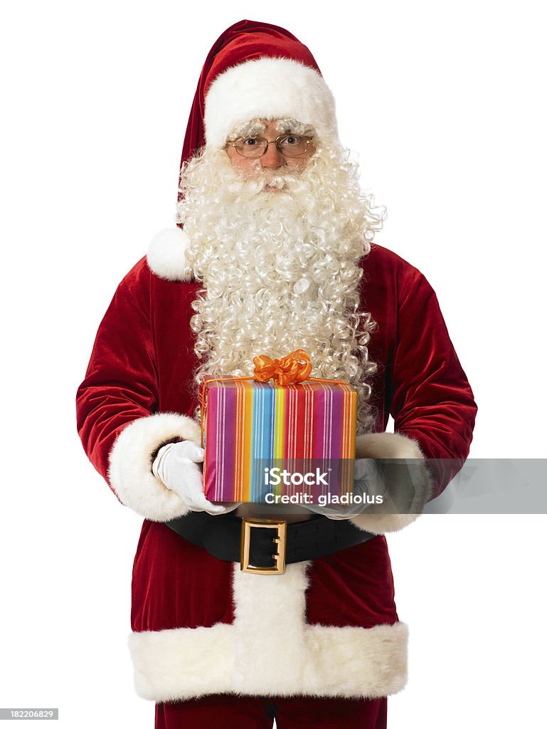 Santa segurando um presente - Royalty-free Adulto Foto de stock