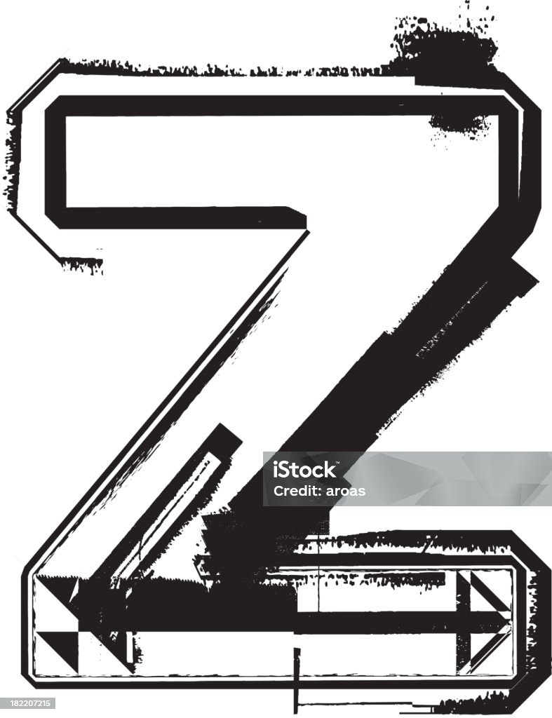 Grunge police.  Lettre Z - clipart vectoriel de Calligraphie libre de droits