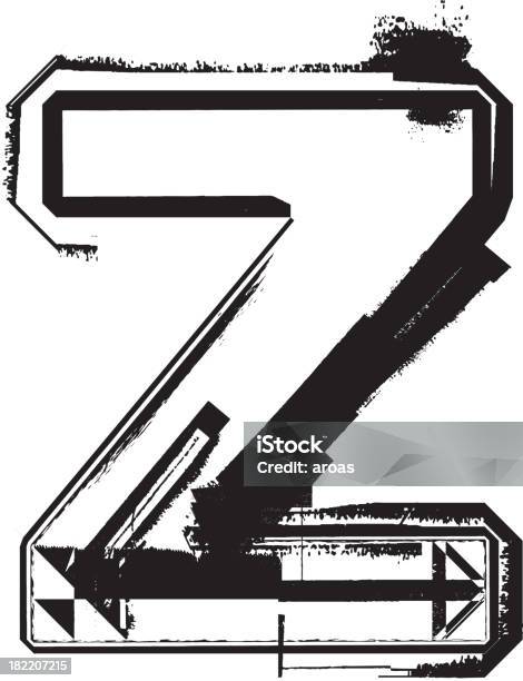 Grunge Police Lettre Z Vecteurs libres de droits et plus d'images vectorielles de Calligraphie - Calligraphie, Croquis, Création numérique