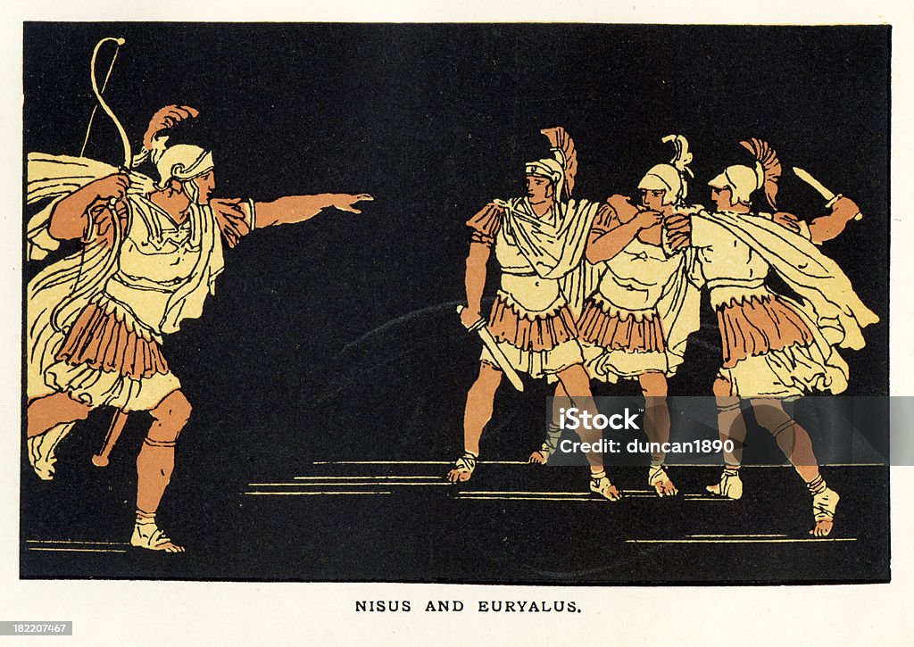 Nisus und Euryalus - Lizenzfrei 19. Jahrhundert Stock-Illustration