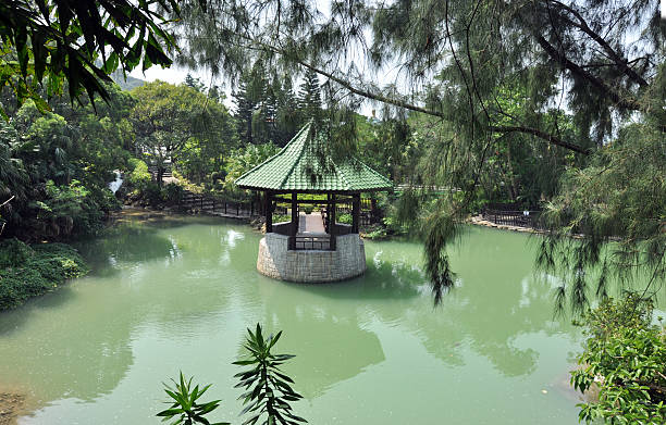 istock Garden with Pond & Summer House (Chinese / Japanese Style) 182207748