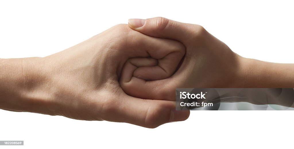 Teamworking mãos [ fundo branco ] - Foto de stock de Símbolo Yin Yang royalty-free