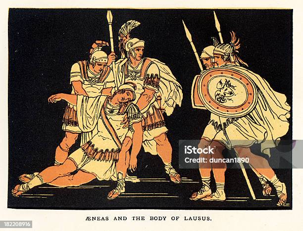 Aeneas 및 본체 Lausus Virgil에 대한 스톡 벡터 아트 및 기타 이미지 - Virgil, 전사-사람의 역할, 19세기