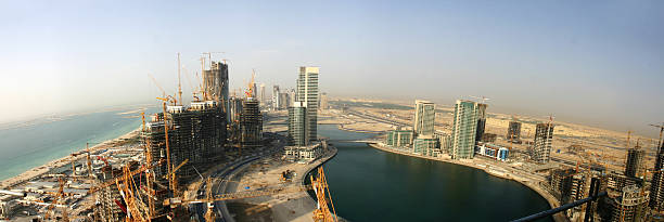 early dubai marina "an early old picture (2003 - 2004) for Dubai marina under construction while the jumeirah beach residence was still at its beginnings..more marina, Dubai & UAE Images.." 2004 2004 stock pictures, royalty-free photos & images