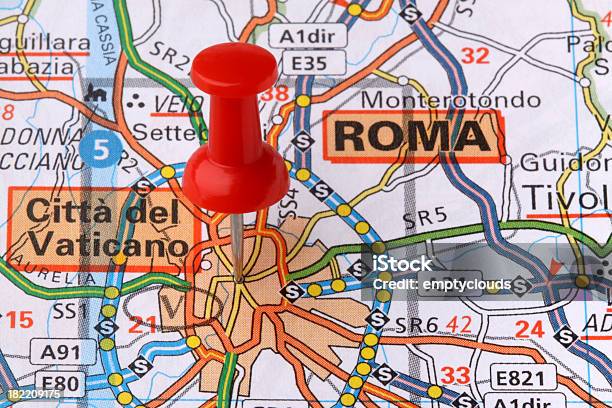 Rom Auf Einer Karte Anzeigen Stockfoto und mehr Bilder von Karte - Navigationsinstrument - Karte - Navigationsinstrument, Vatikan, Rom - Italien