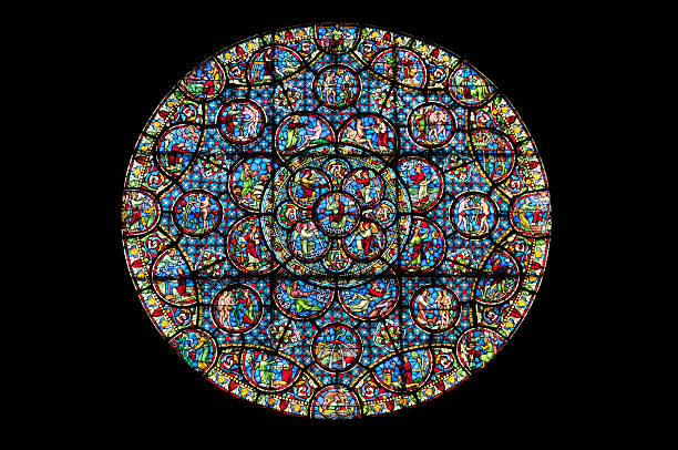 Rose window stock photo