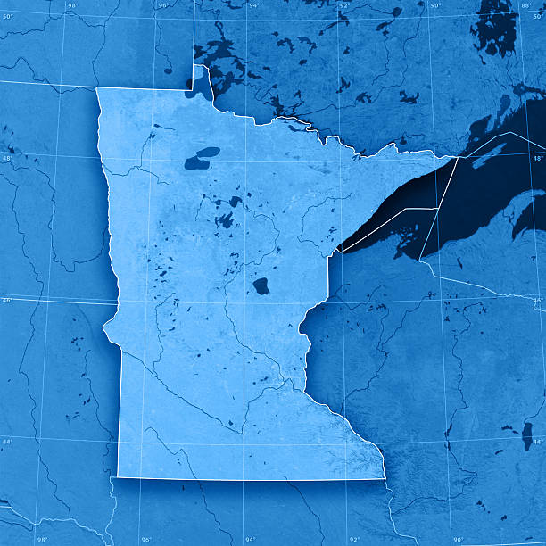 carte topographique minnesota - leech photos et images de collection