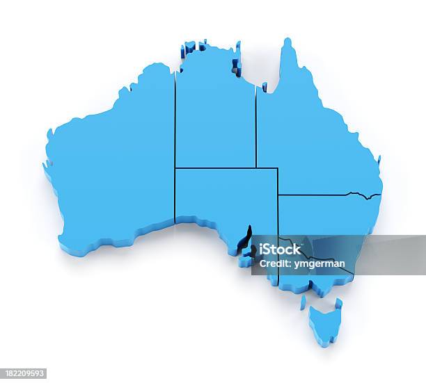 3 D Mapa Australii Z Członkowskich W Oddzielnych Częściach - zdjęcia stockowe i więcej obrazów Mapa