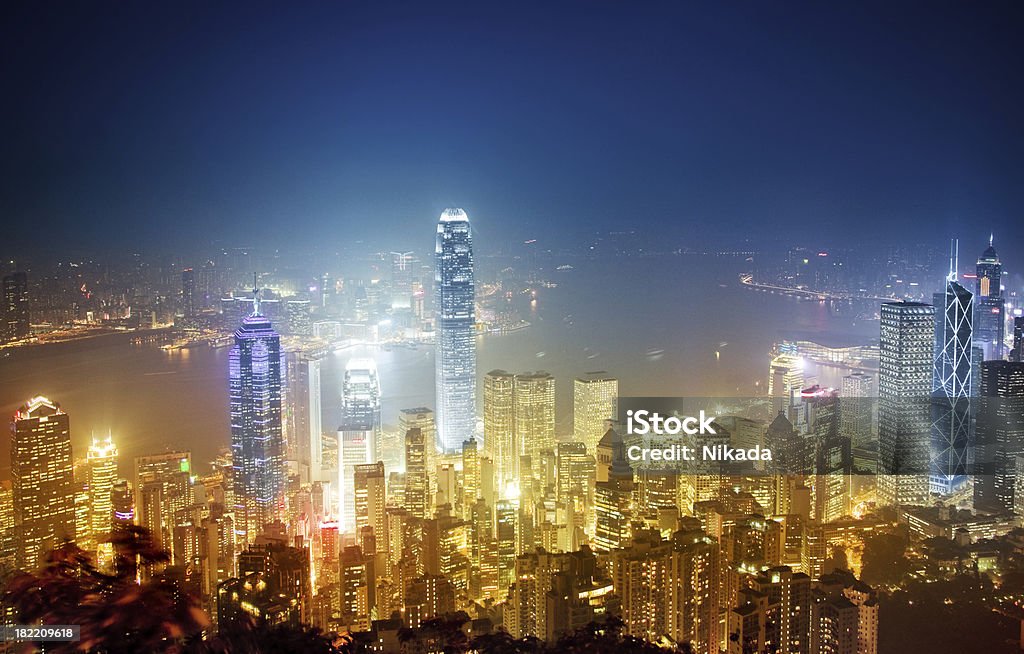 Skyline de Hong Kong - Royalty-free Acender Foto de stock