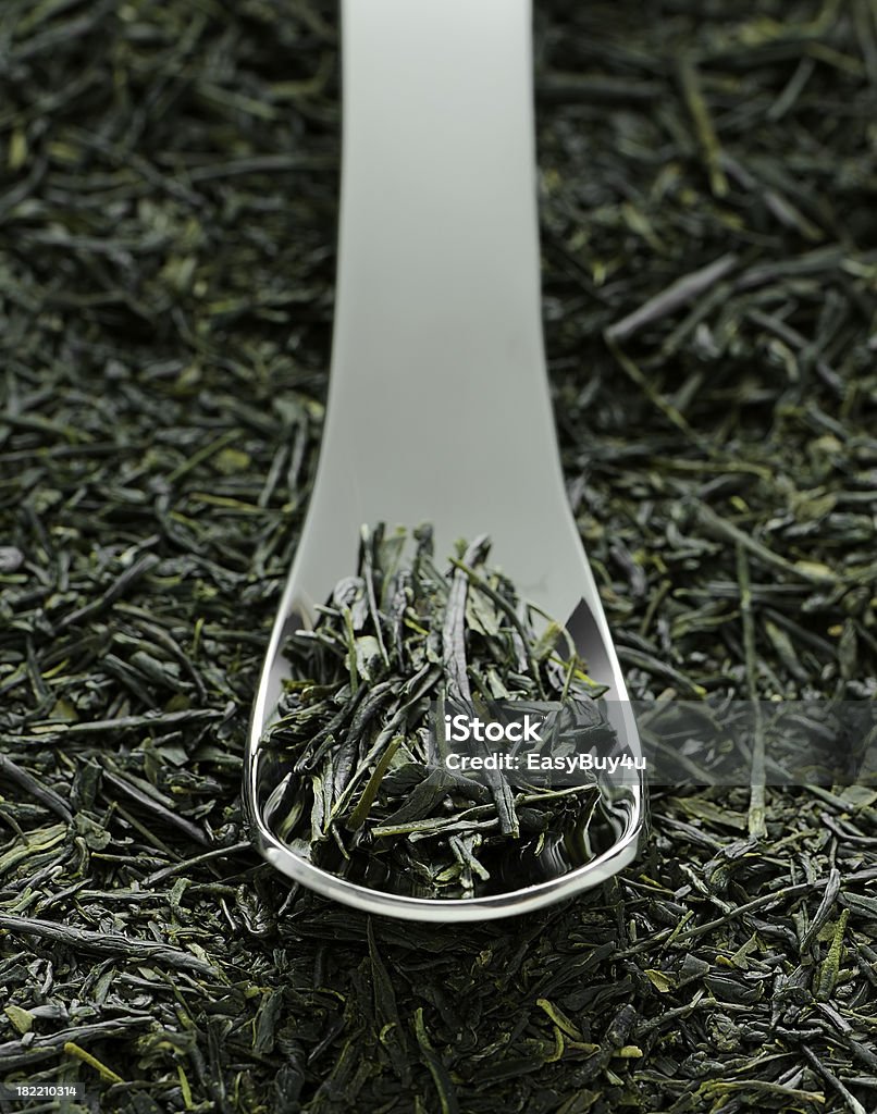 Secchi di foglie di tè verde - Foto stock royalty-free di Foglie di tè - Bevanda