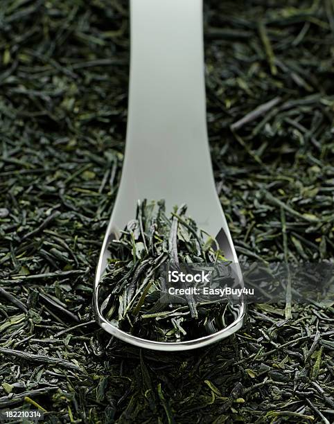 Secas Chá Verde Folhas - Fotografias de stock e mais imagens de Folhas de Chá - Folhas de Chá, Alimentação Saudável, Antioxidante