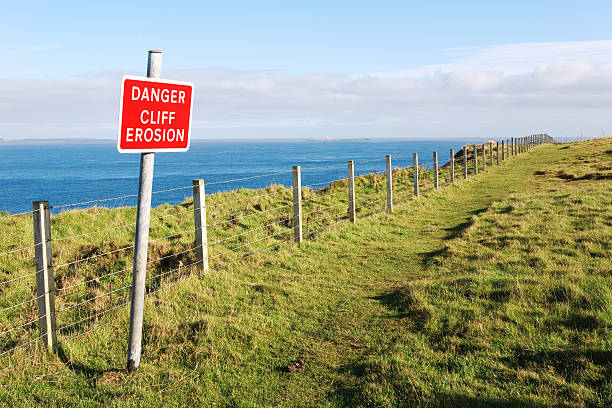 istock Danger warning sign on top of cliff 182210557