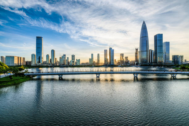 istock Shenzhen skyline and modern buildings scenery at sunset 1822109410