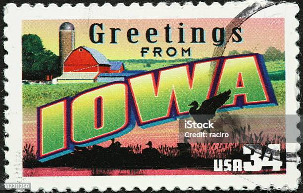 Terras De Iowa - Fotografias de stock e mais imagens de Iowa - Iowa, Silo, Campo agrícola