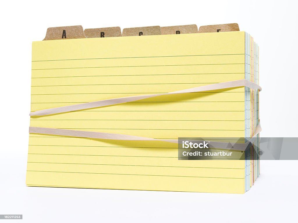indexed yellow index card with dividers Abstract Stock Photo