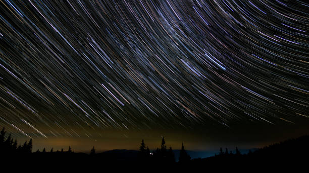istock Star trails in the night sky 1822112781