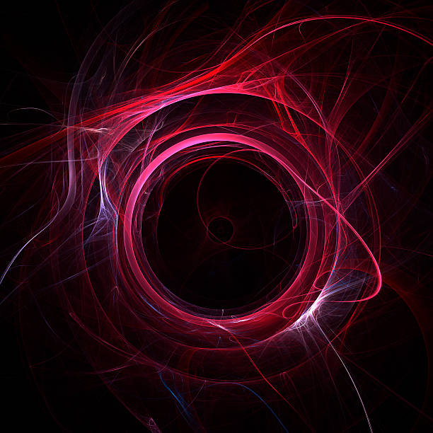 A red energy vortex circle on a black background