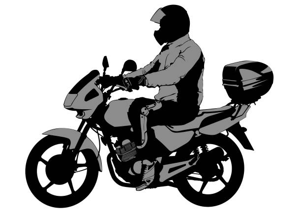 ilustrações, clipart, desenhos animados e ícones de motociclista - motorcycle motocross biker moped
