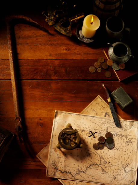 istock Treasure Map and Nautical Equipment 182211782