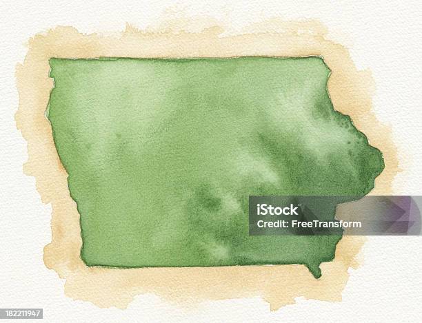 Aquarell Karte Von Iowa Stock Vektor Art und mehr Bilder von Iowa - Iowa, Karte - Navigationsinstrument, Abstrakt