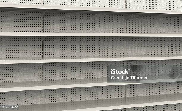 Empty Store Shelves Ready To Be Filled Stock Photo - Download Image Now - Shelf, Empty, No People