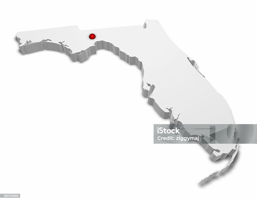 3 D carte de Floride, avec un Capital City ". - Photo de Carte libre de droits