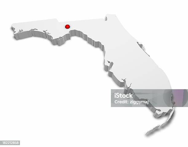 Photo libre de droit de 3 D Carte De Floride Avec Un Capital City banque d'images et plus d'images libres de droit de Carte - Carte, Cartographie, Floride - Etats-Unis