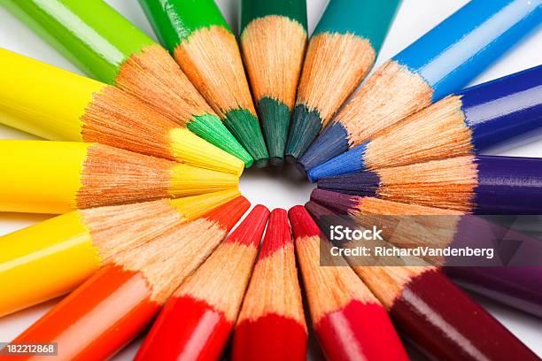 Farbiger Bleistift Rad Stockfoto und mehr Bilder von Farbrad - Farbrad, Kreis, Bleistift