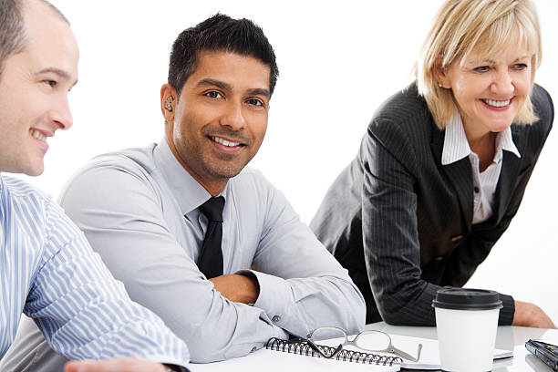 A group of business people working as a team stock photo