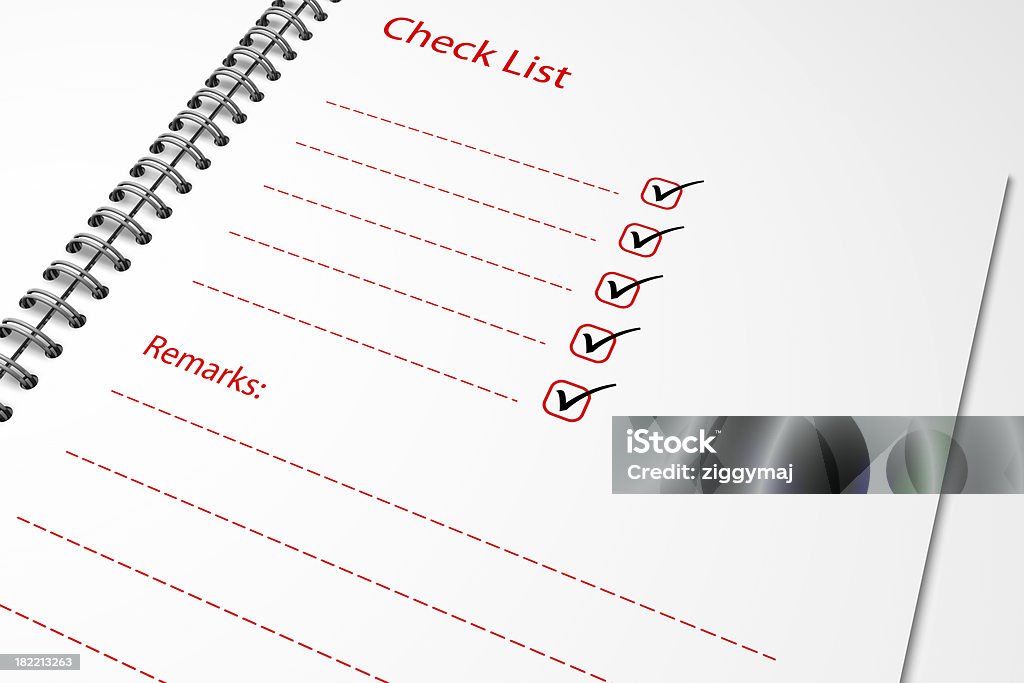 Note Pad With Check List Stock Photo - Download Image Now - Checklist ...