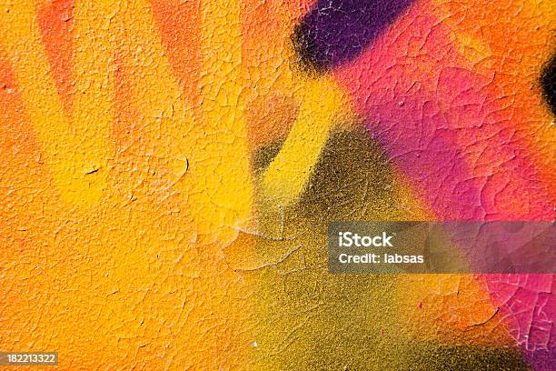 Colorful Graffiti Over A Cracked Surface Stock Photo - Download Image Now - Graffiti, Wall - Building Feature, Backgrounds