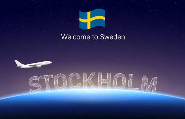 Vector illustration of Travel to Stockholm of Sweden
