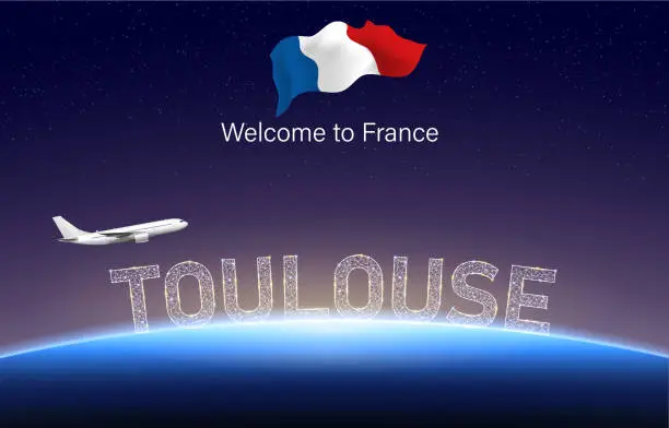 Vector illustration of Travel to Toulouse of France