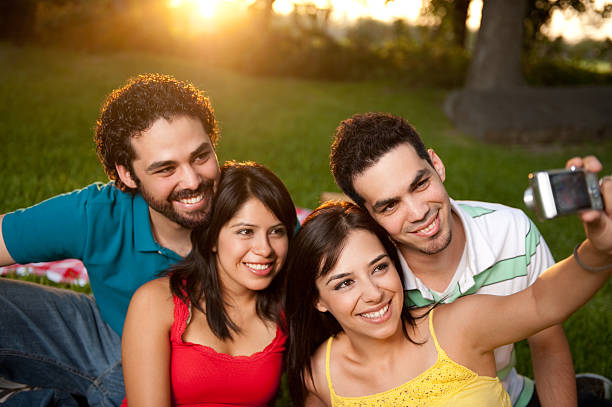 istock Playful latin friends 182214262