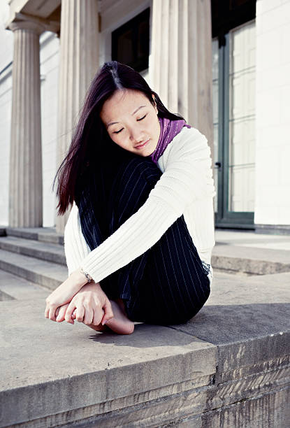 istock beautiful korean woman dreaming 182214318