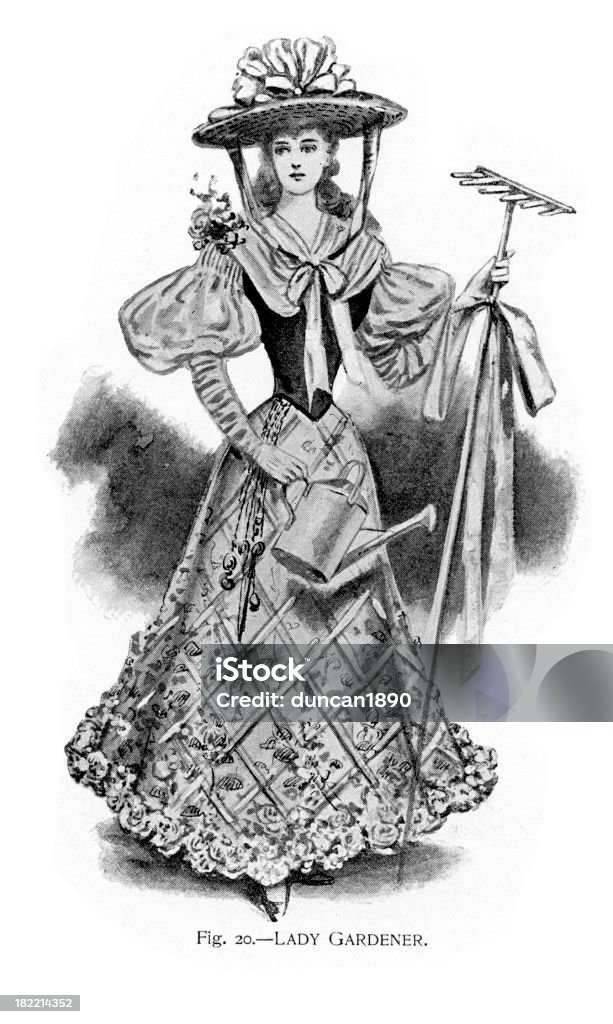 Lady Jardinier Costume - Illustration de Accessoire vestimentaire historique libre de droits