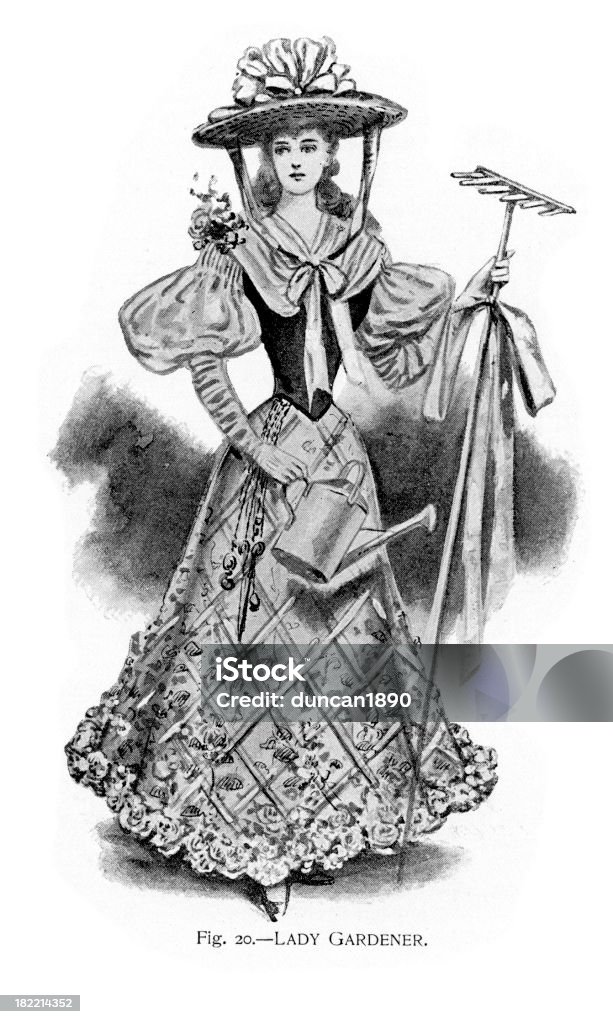 Lady Gardener Kostium - Zbiór ilustracji royalty-free (Antyczny)