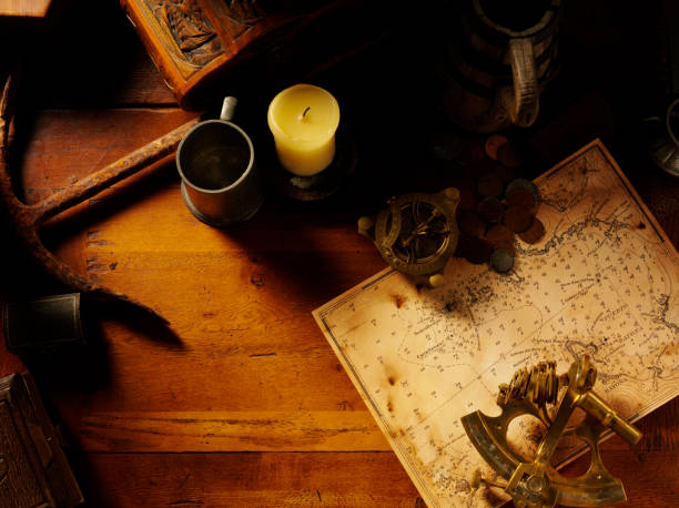 istock Treasure Map and Nautical Equipment 182214852