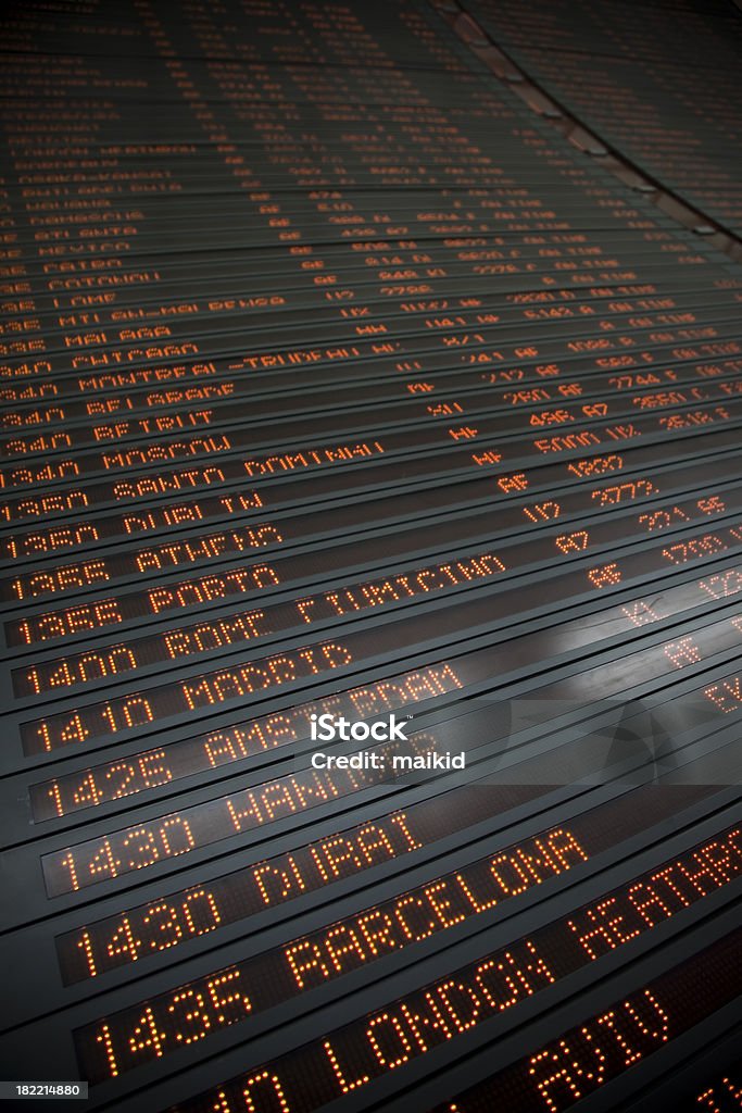 Arrival Departure Board Airport Stock Photo