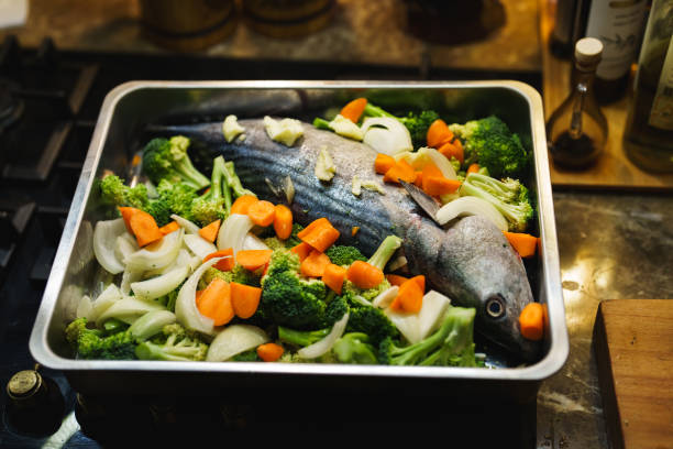 Man preparing food, cooking dinner