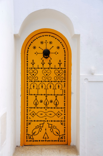 door with ornaments