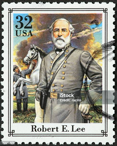Robert E Lee Foto de stock y más banco de imágenes de Guerra civil estadounidense - Guerra civil estadounidense, Sello postal, Robert E. Lee