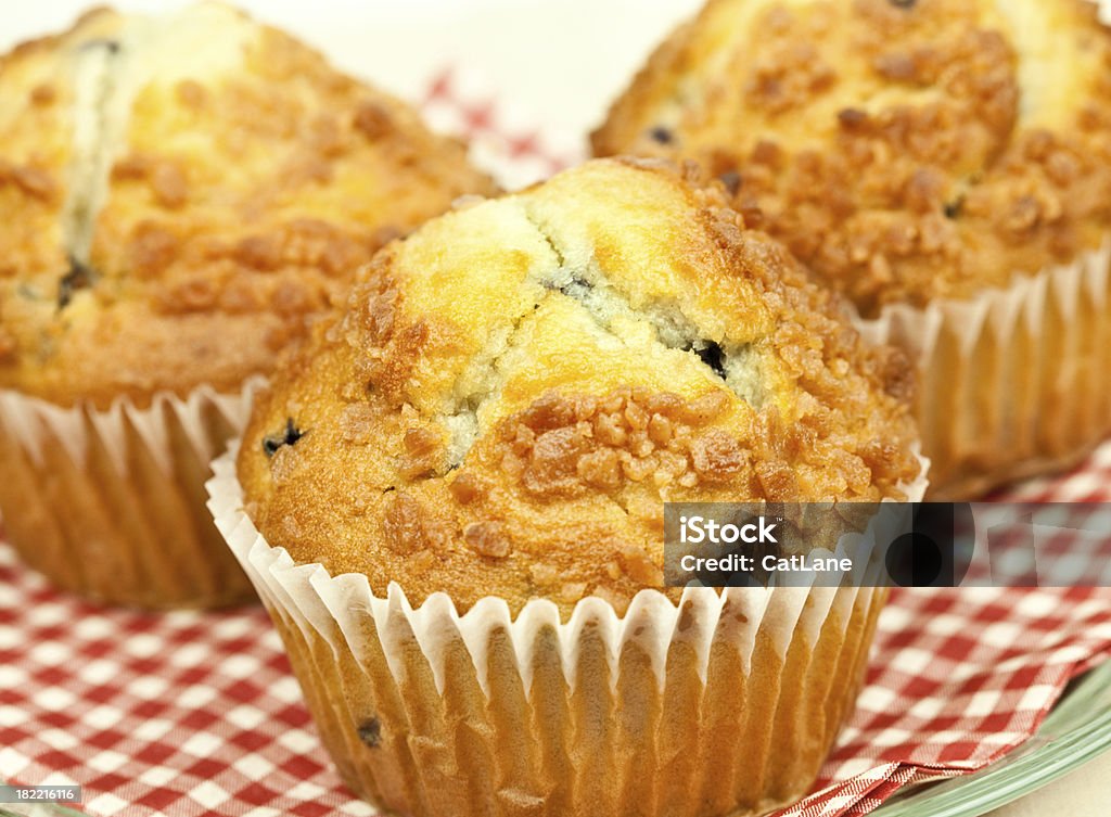 Blaubeer-Muffins Frühstück - Lizenzfrei Backen Stock-Foto