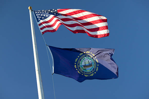 istock USA and NH State flag 182216305