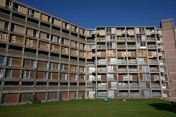 modern factory building concrete with copy space