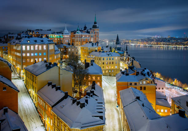 Area del distretto di Sodermalm nel centro di Stoccolma, Svezia - foto stock