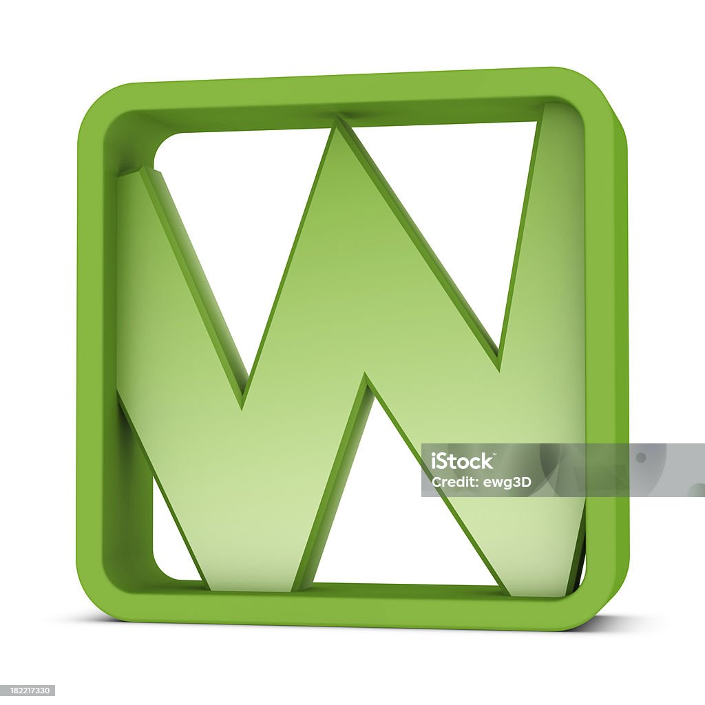 Letter W 3d render Abstract Stock Photo