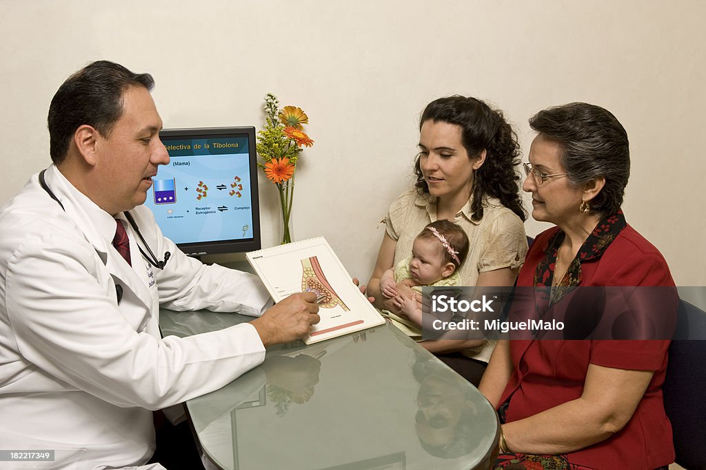 Doctor and patients doctor explaining diagnosis to his female patients Adult Stock Photo