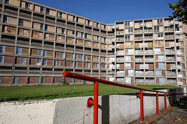 park hill apartamentos, sheffield, inglaterra - poverty ugliness residential structure usa - fotografias e filmes do acervo